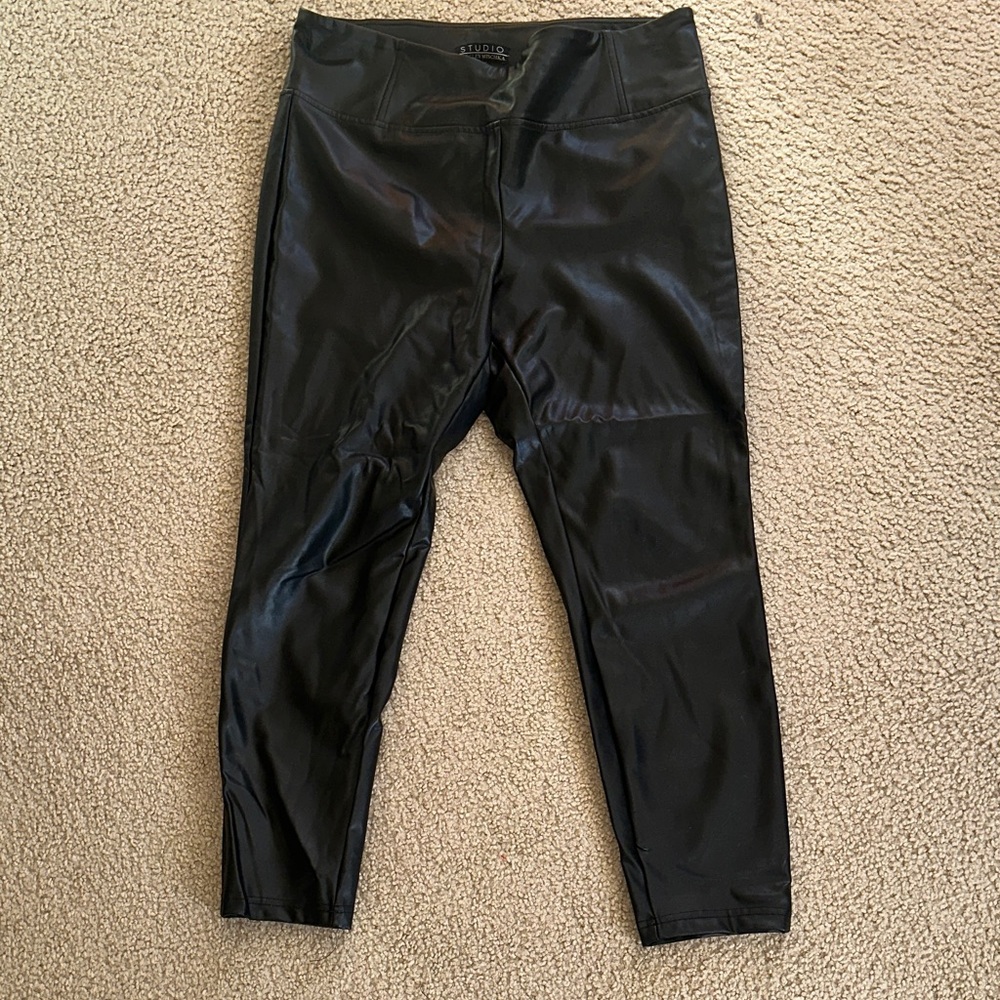 Badgley Mischka Studio Black Faux Leather Pant